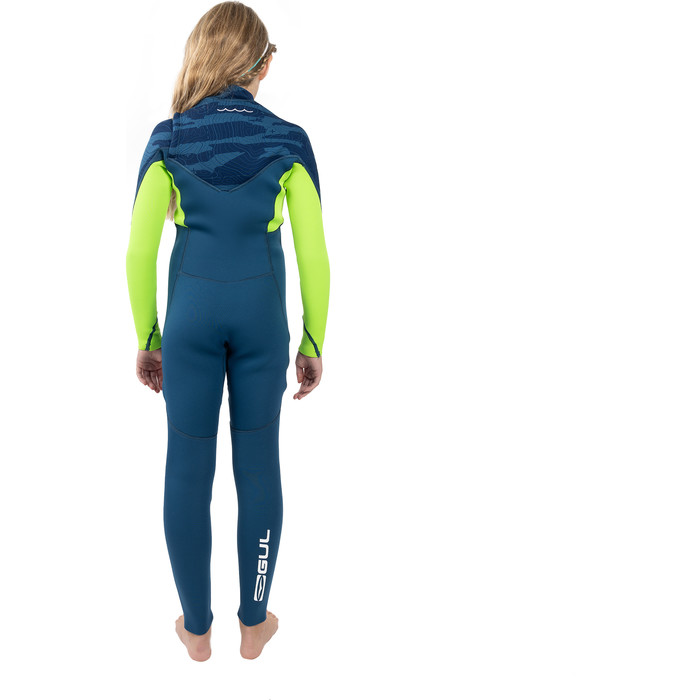 2024 Gul Junior Response Echo 3/2mm Chest Zip Wetsuit RE1329/C2 - Navy / Sulphur